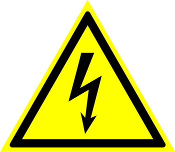 W08 внимание! опасность поражения электрическим током (пластик, сторона 150 мм) - Знаки безопасности - Предупреждающие знаки - . Магазин Znakstend.ru